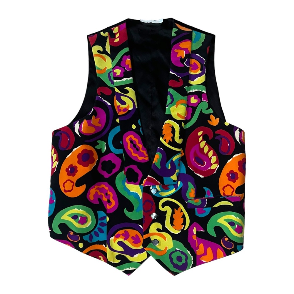 Carrot & Gibbs Silk Vest Size Medium M Multicolored Vest As IS
